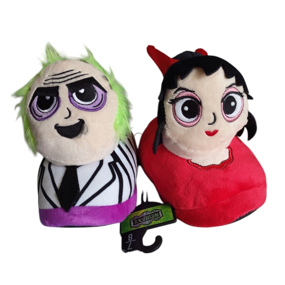 Beetlejuice Size 7/8 Plush Slippers